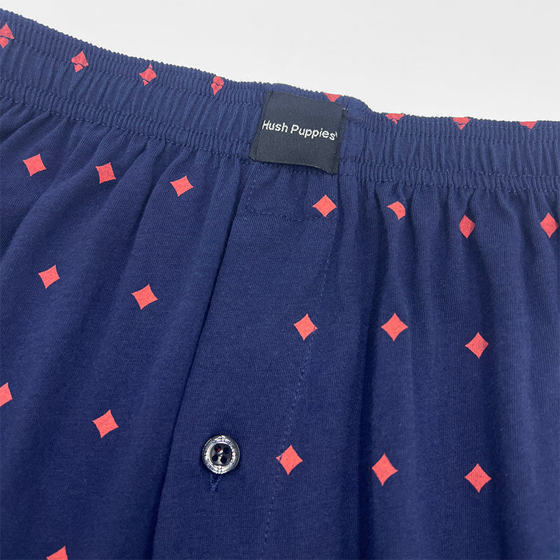 2pcs Men's Knit Boxer Shorts Printed Check & Solid Color | Combed Cotton | BS2081