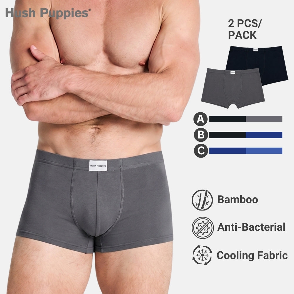 Hush Puppies 2pcs Men's Boxer Briefs | Bamboo Spandex BS2323