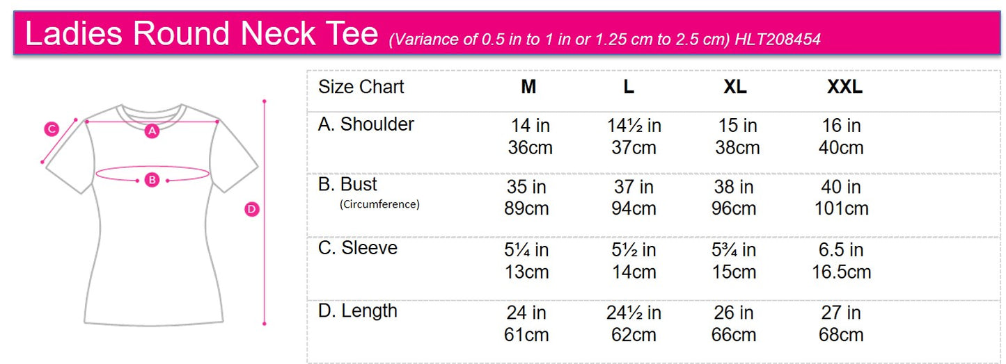 Ladies' Round Neck Basic Tee with Embroidery | Cotton Single Jersey | HLT208454