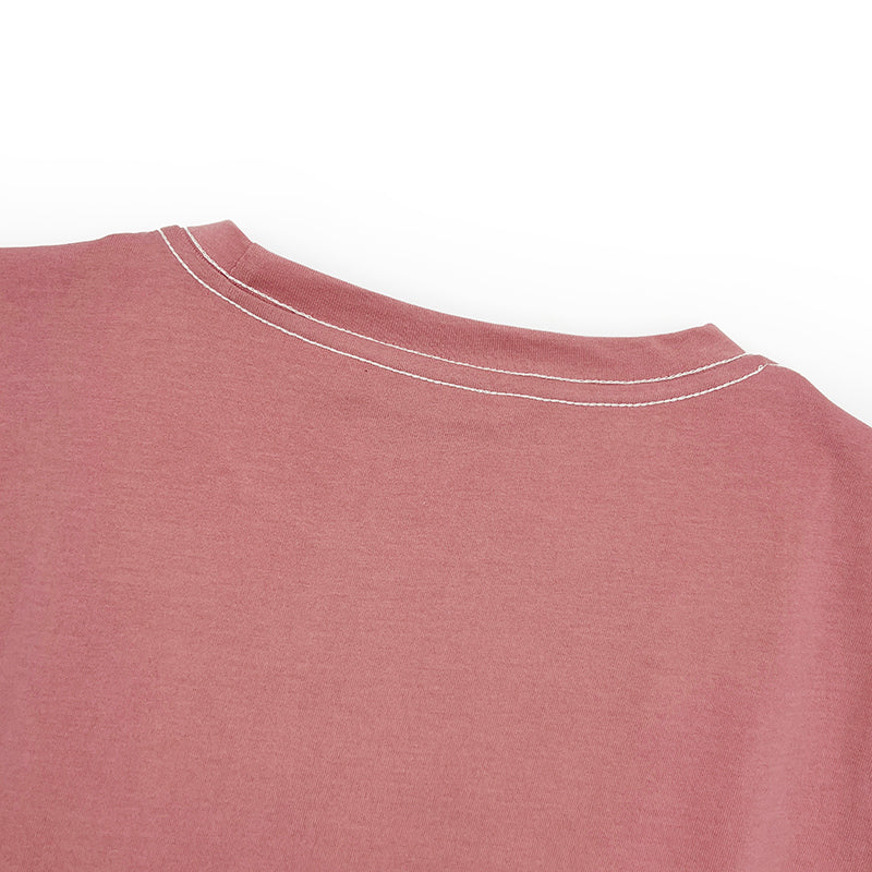 Ladies' Round Neck Basic Tee with Embroidery | Cotton Single Jersey | HLT208454