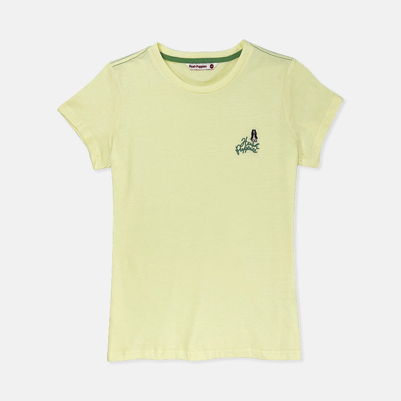 Ladies' Round Neck Basic Tee with Embroidery | Cotton Single Jersey | HLT208454