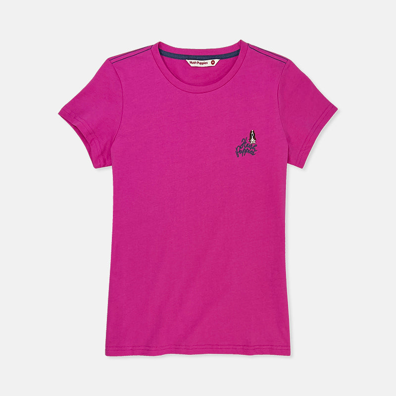 Ladies' Round Neck Basic Tee with Embroidery | Cotton Single Jersey | HLT208454
