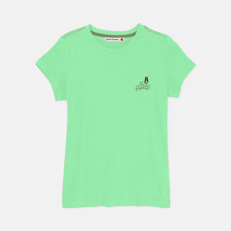 Ladies' Round Neck Basic Tee With Embroidery | HLT308650AS1