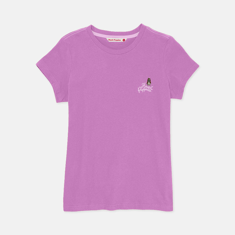 Ladies' Round Neck Basic Tee With Embroidery | HLT308650AS1