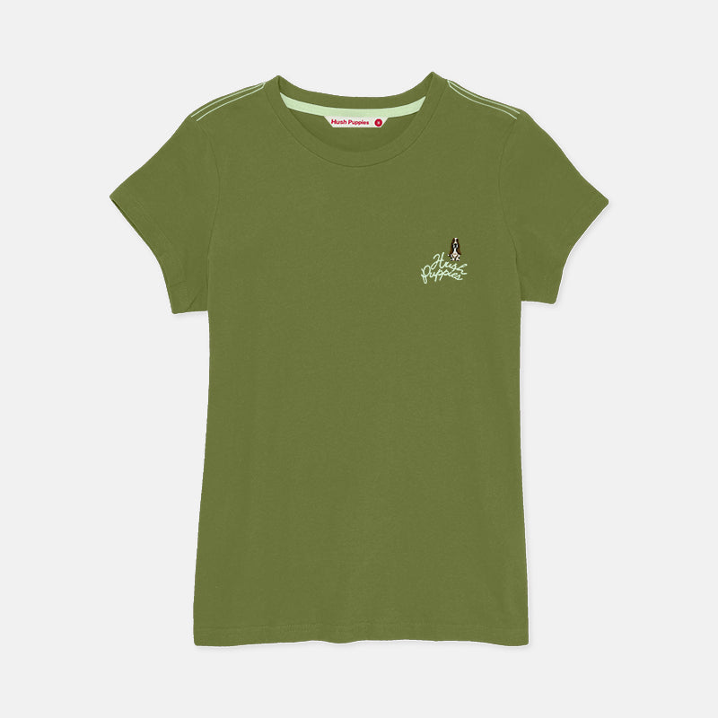 Ladies' Round Neck Basic Tee With Embroidery | HLT308650AS1