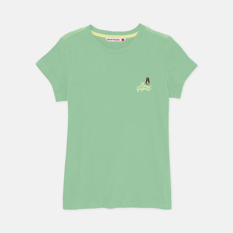 Ladies' Round Neck Basic Tee With Embroidery | HLT308650AS1