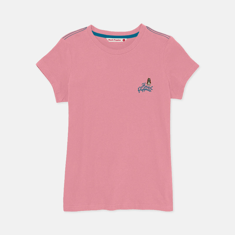 Ladies' Round Neck Basic Tee With Embroidery | HLT308650AS1