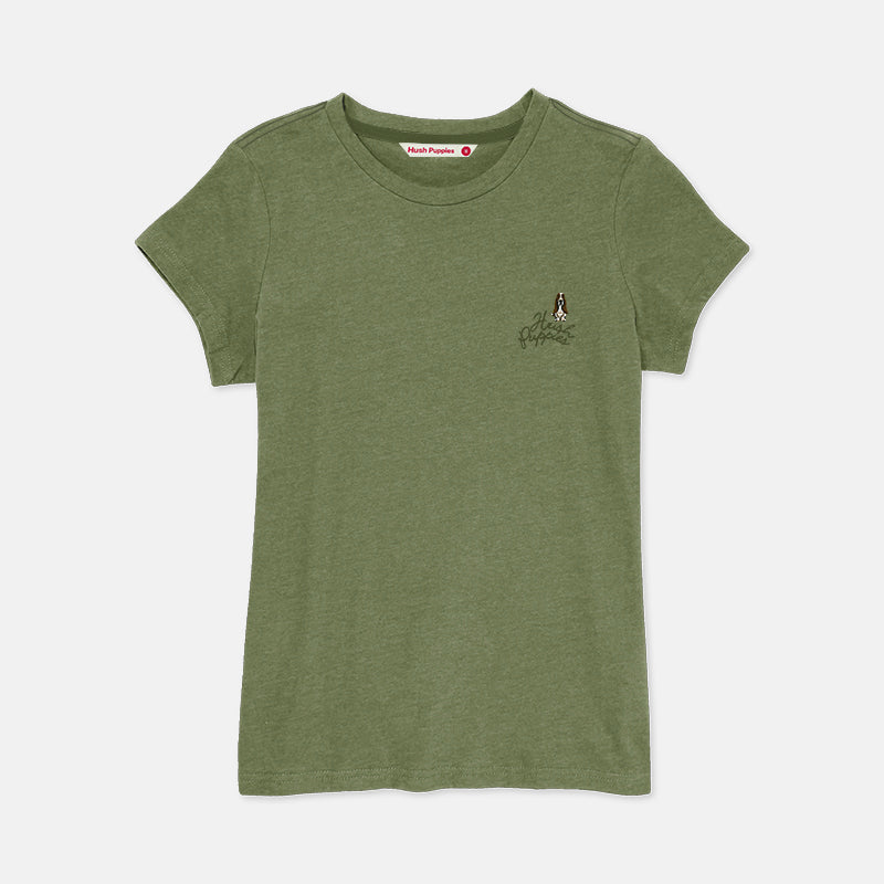 Ladies' Round Neck Basic Tee With Embroidery | HLT308650AS1