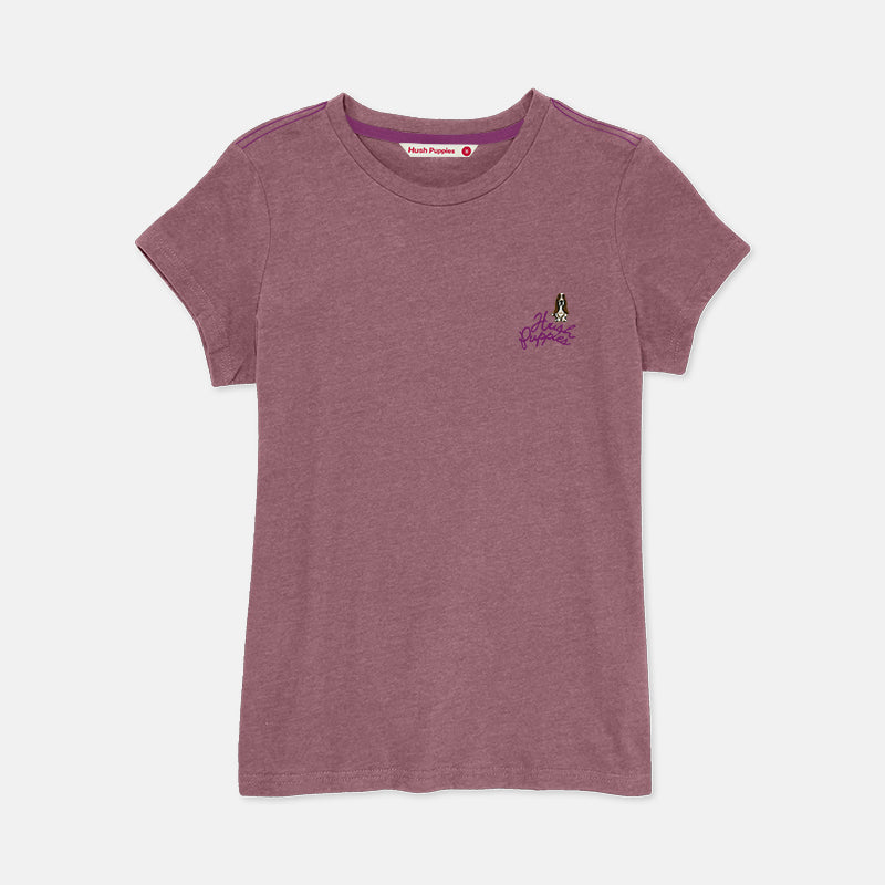 Ladies' Round Neck Basic Tee With Embroidery | HLT308650AS1