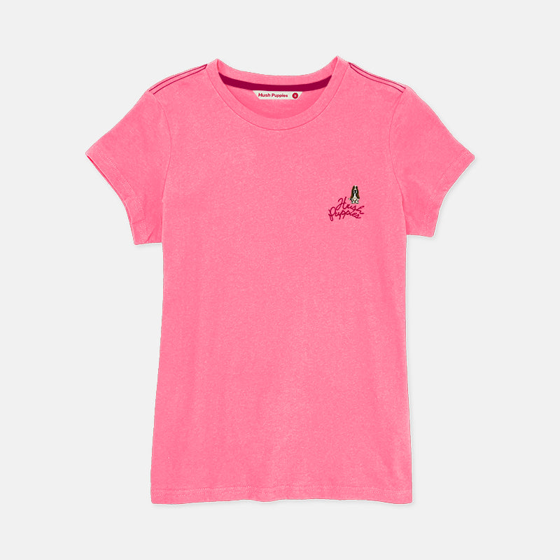 Ladies' Round Neck Basic Tee With Embroidery | HLT308650AS1