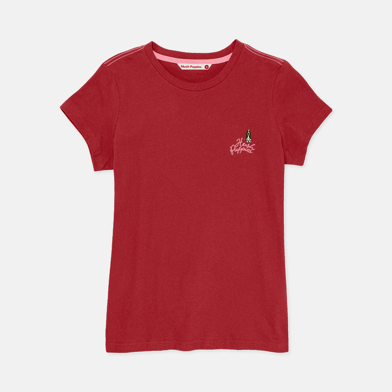 Ladies' Round Neck Basic Tee With Embroidery | HLT308650AS1