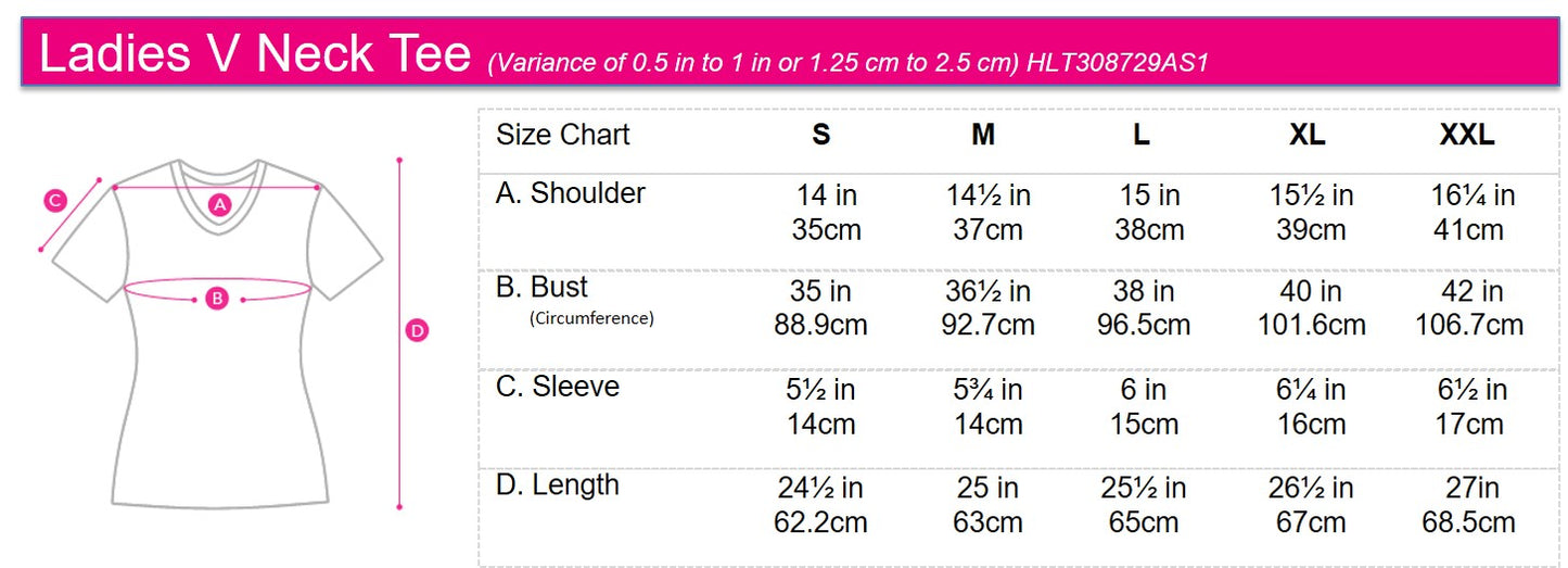 Ladies' V-Neck Basic Tee With Embroidery | Cotton Mixed | HLT308729AS1