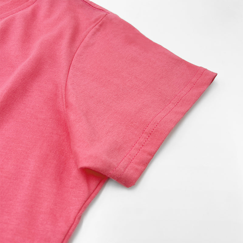 Ladies' V-Neck Basic Tee With Embroidery | Cotton Mixed | HLT409327