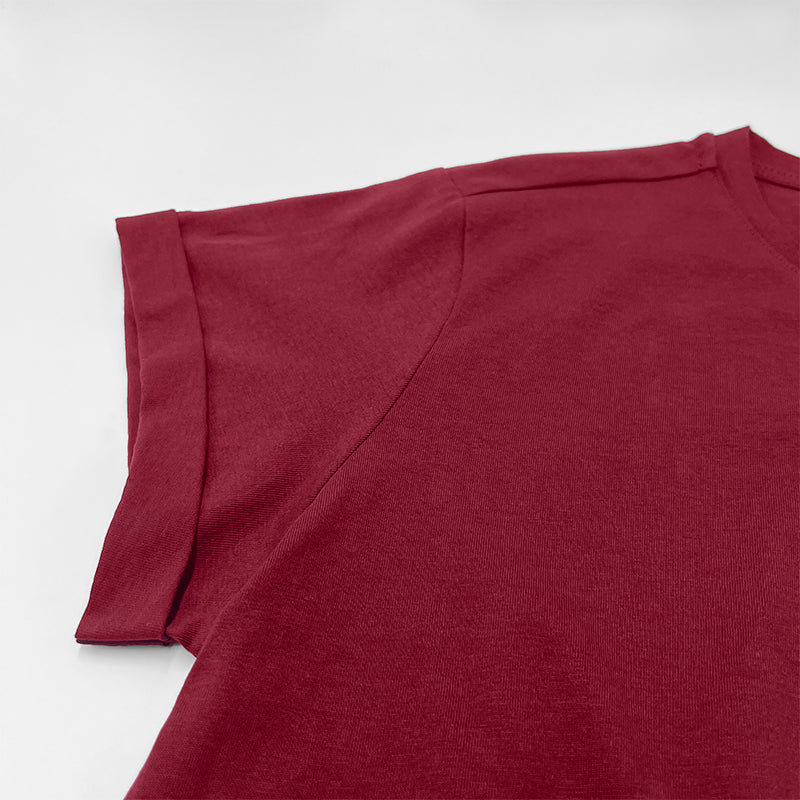 Ladies' Round Neck Basic Tee With Embroidery | A Line | HLT409441