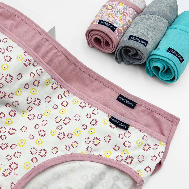 Flower Print Cotton Spandex Mini 5pcs Ladies Panties HLU449220