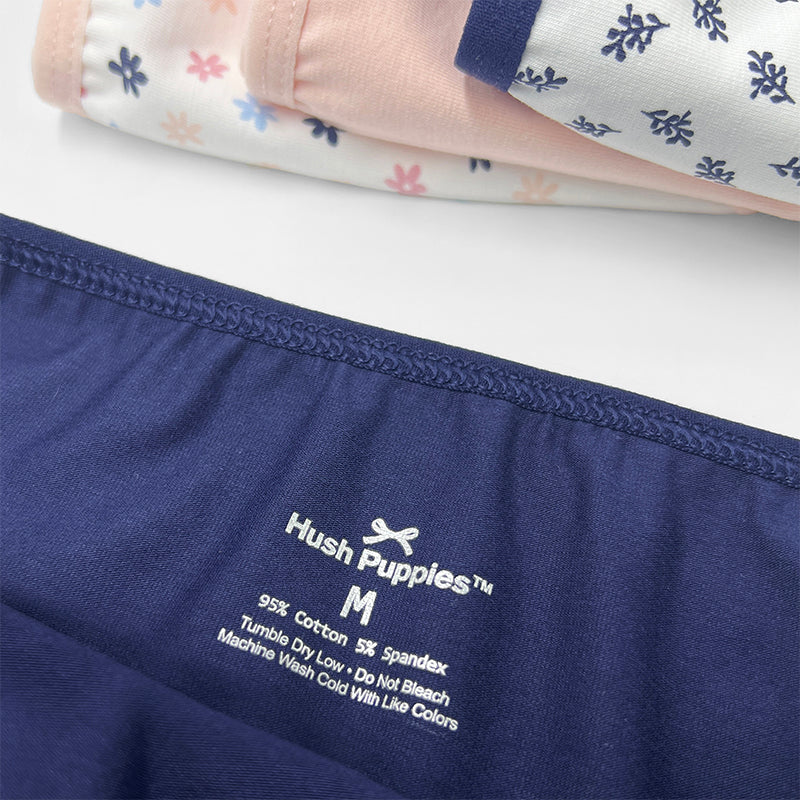 Flower Print Cotton Spandex Midi 5pcs Ladies Panties HLU449221
