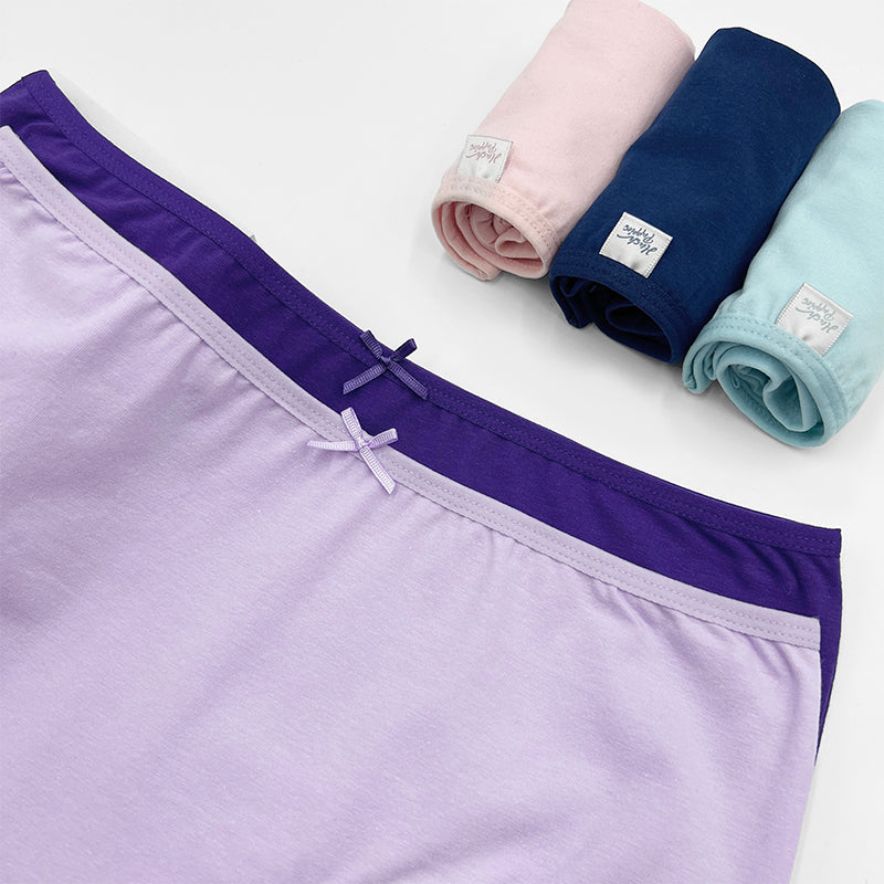 Cotton Spandex Midi 5pcs Ladies Panties HLU479354
