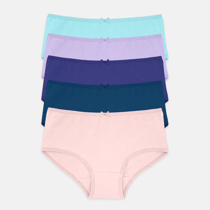 Cotton Spandex Midi 5pcs Ladies Panties HLU479354