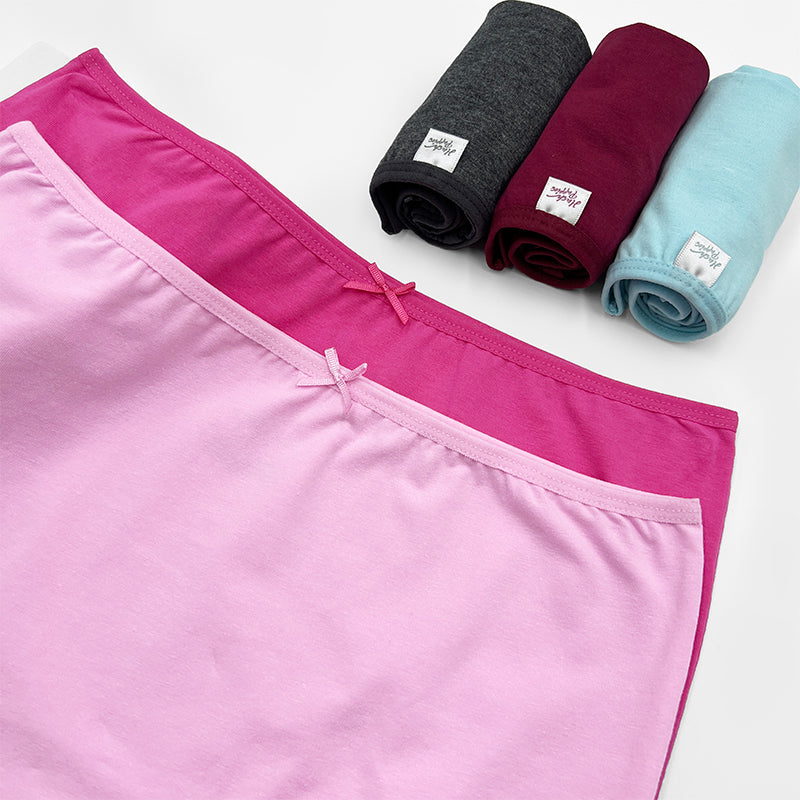 Cotton Spandex Maxi 5pcs Ladies Panties HLU479355