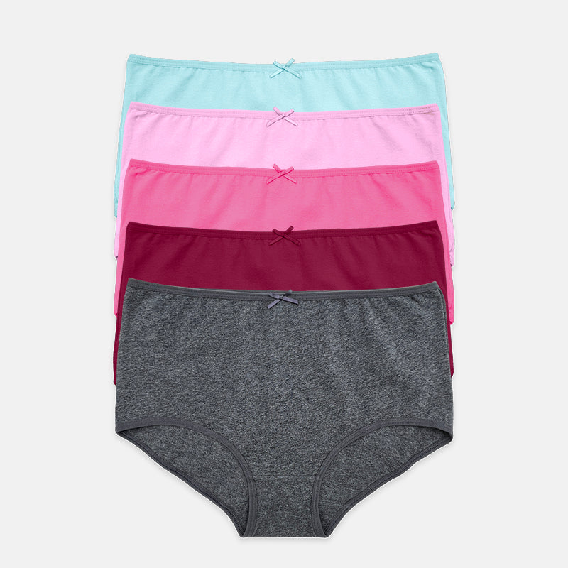 Cotton Spandex Maxi 5pcs Ladies Panties HLU479355