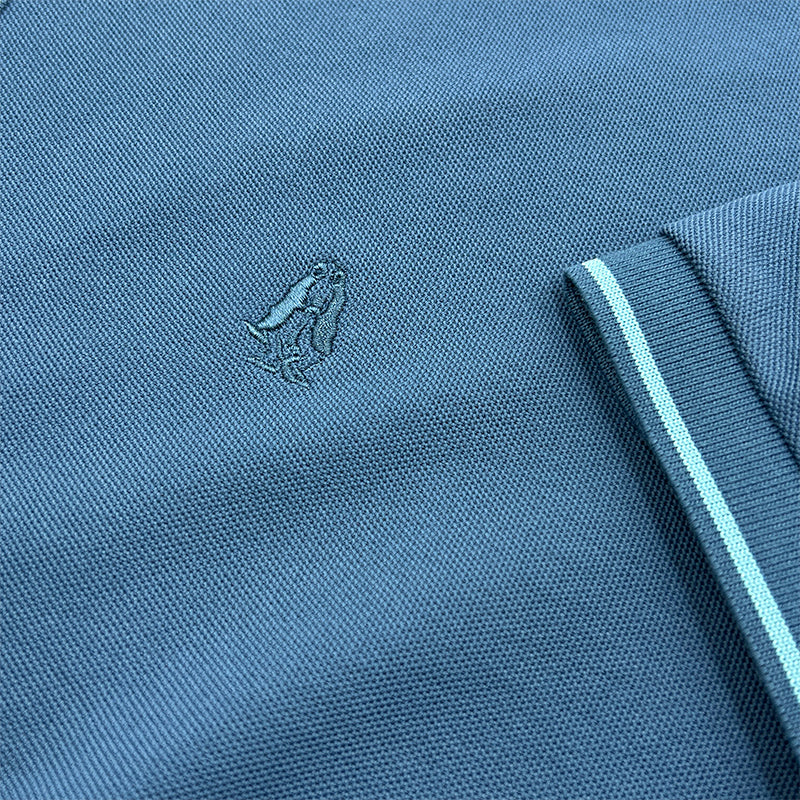 Men's Superfine Polo Tee with Small Dog Embroidery | Cotton | HMP278462