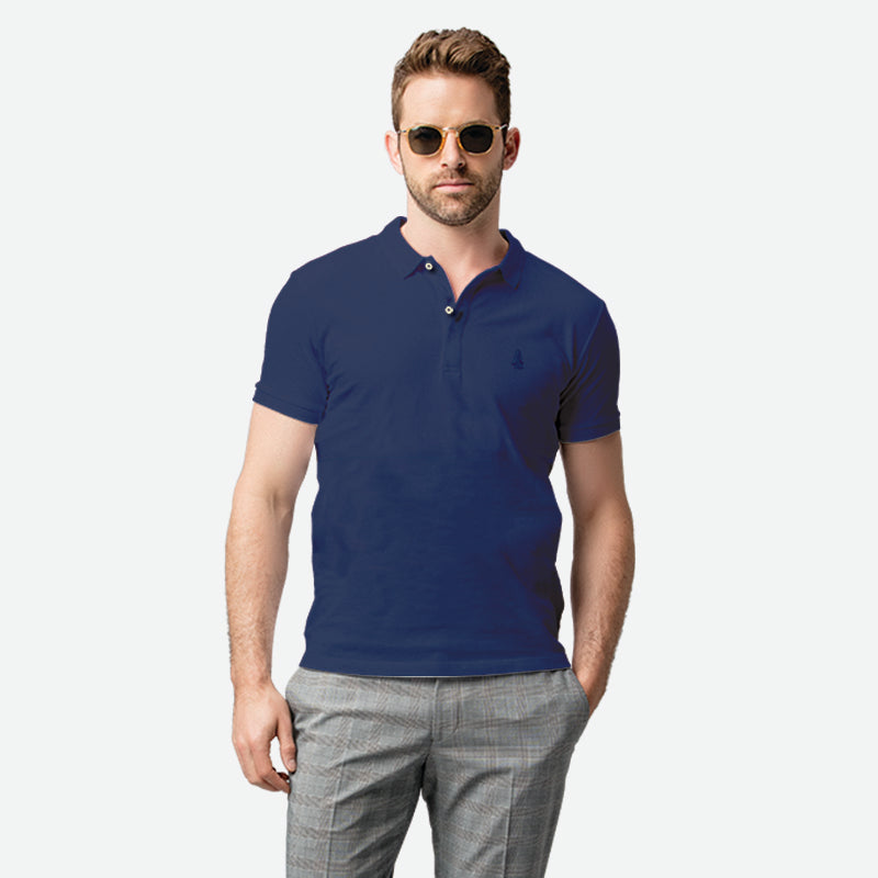 Hush Puppies Men Polo Tone to Tone Cotton Slim Fit | HMP379027
