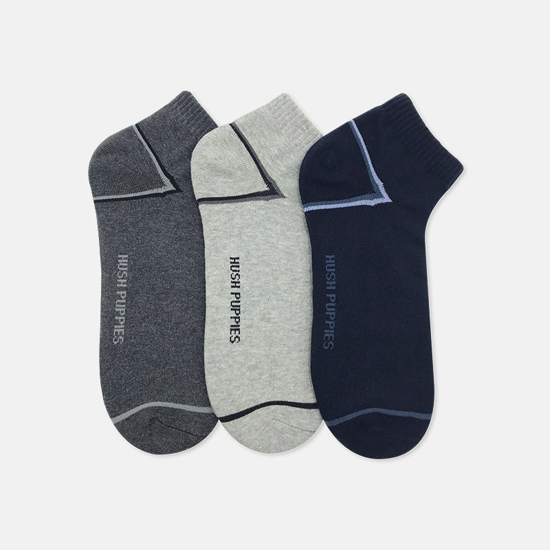 3prs Men Big Foot Ankle Socks | Cotton Elastane | HMS351194