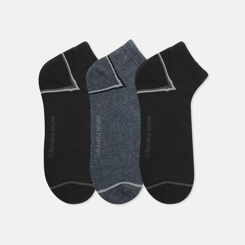 3prs Men Big Foot Ankle Socks | Cotton Elastane | HMS351194