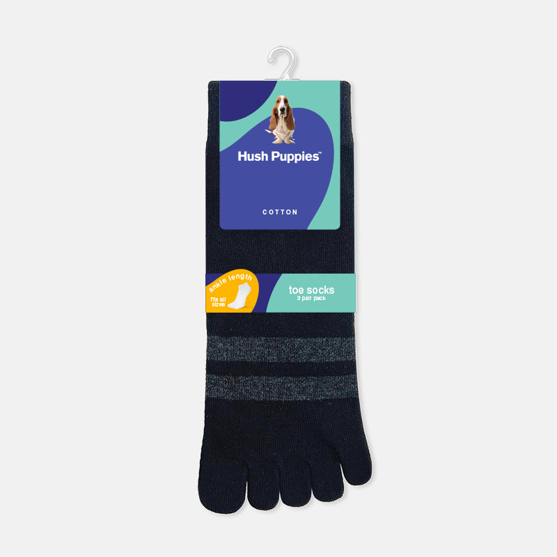 3prs Men Ankle Length Toe Socks | Cotton Elastane | HMS459336