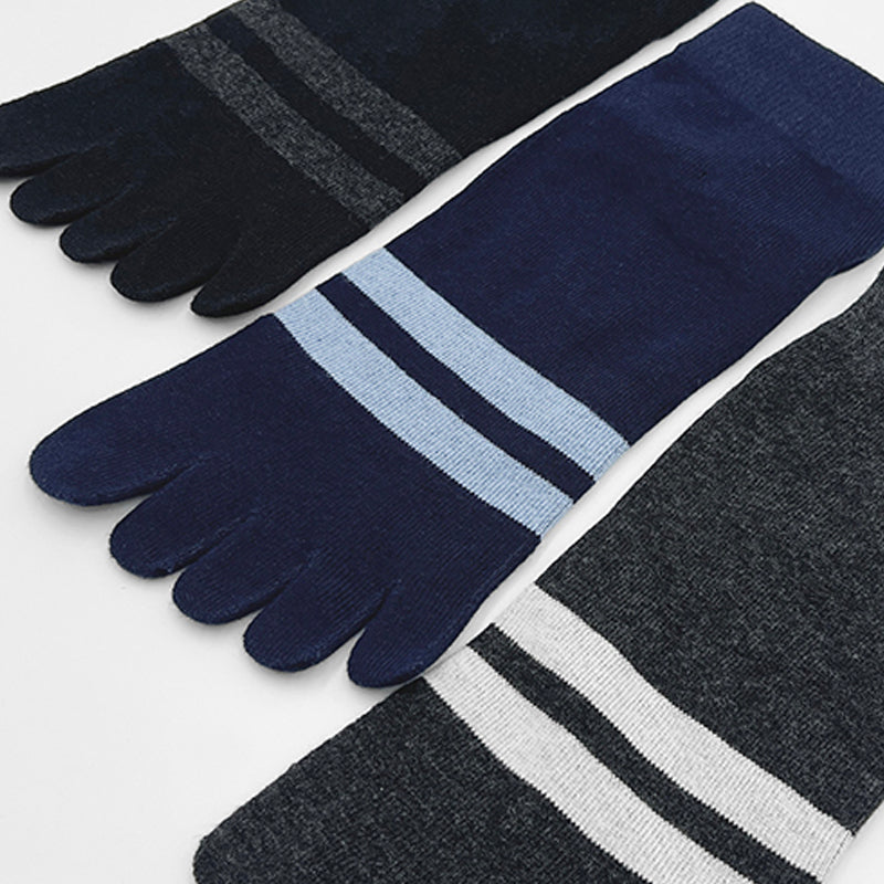 3prs Men Ankle Length Toe Socks | Cotton Elastane | HMS459336