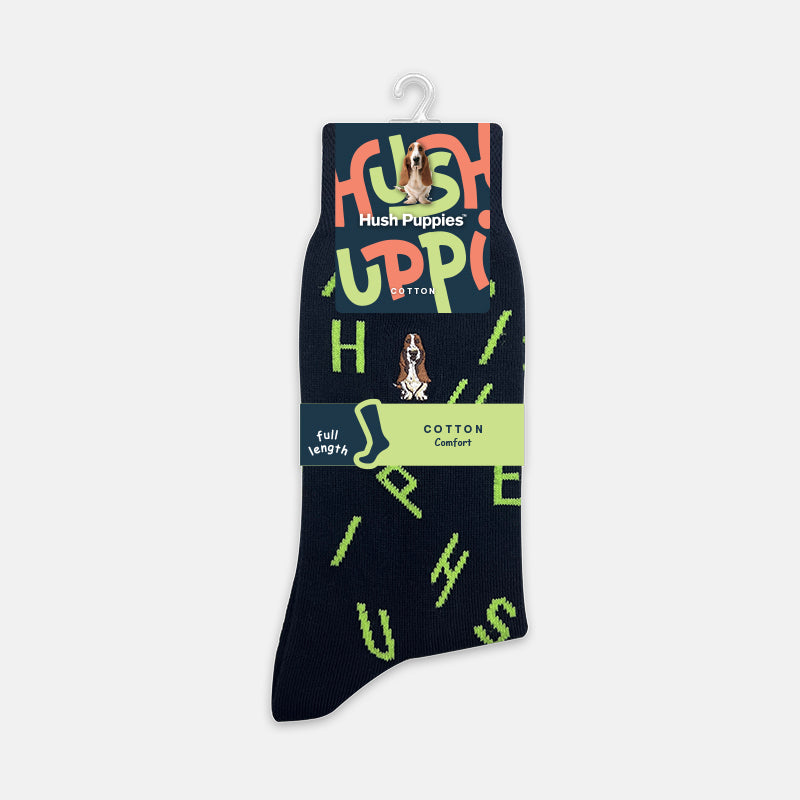 3prs Men Full Print Full Length Socks With Dog Embroidery | Cotton Spandex | HMS479554