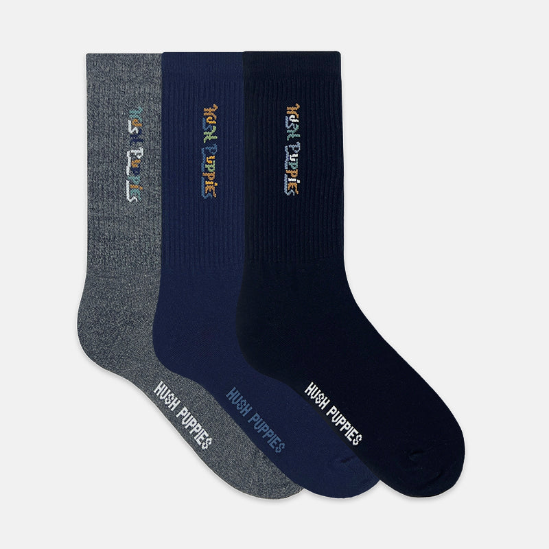 3prs Men Full Print Full Length Socks | Cotton Spandex | HMS479555