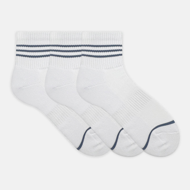 3prs Men Sporty Half Terry Quarter Socks | HMS479557