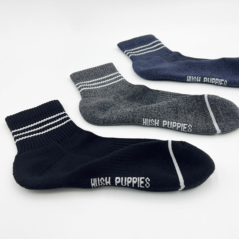 3prs Men Sporty Half Terry Quarter Socks | HMS479557