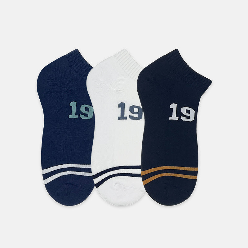 3prs Men Sporty Half Terry Ankle Socks | HMS479558
