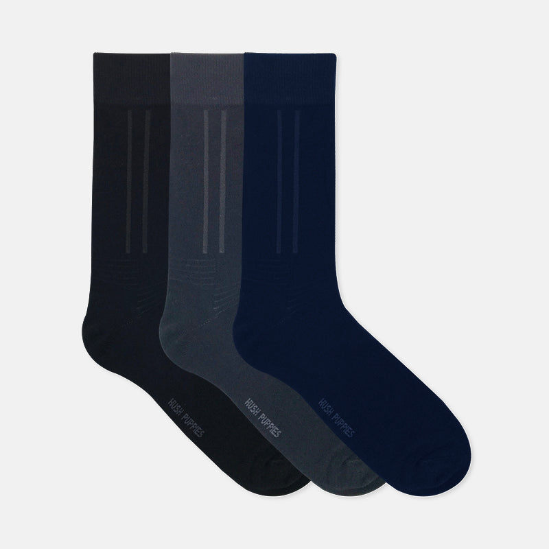 3prs Men Full Length Socks | Cotton Elastane | HMS907274