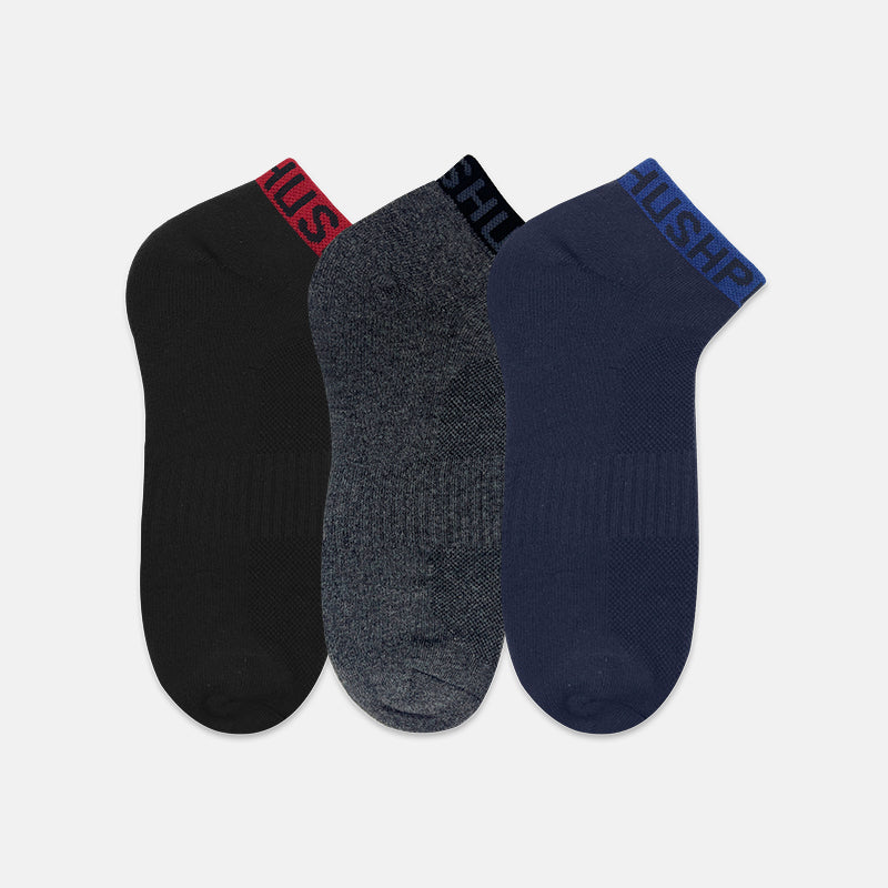 3prs Men Half Terry Ankle Socks | Cotton Elastane | HMS907749