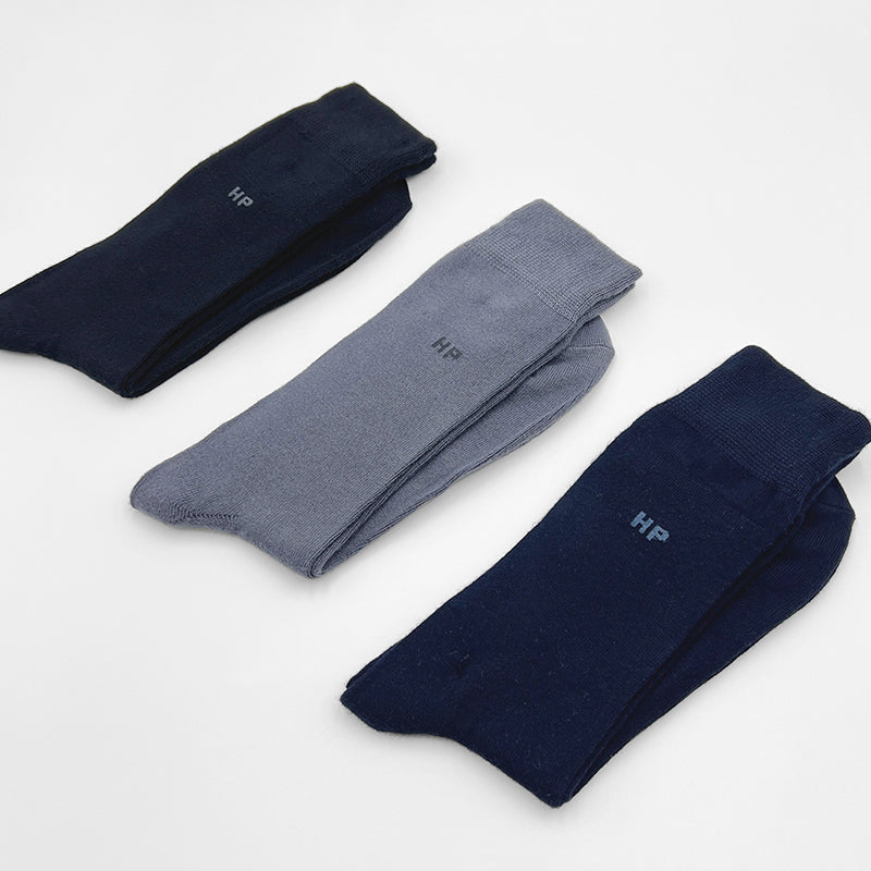 3prs Men Full Length Socks | Bamboo Elastane | HMS907761