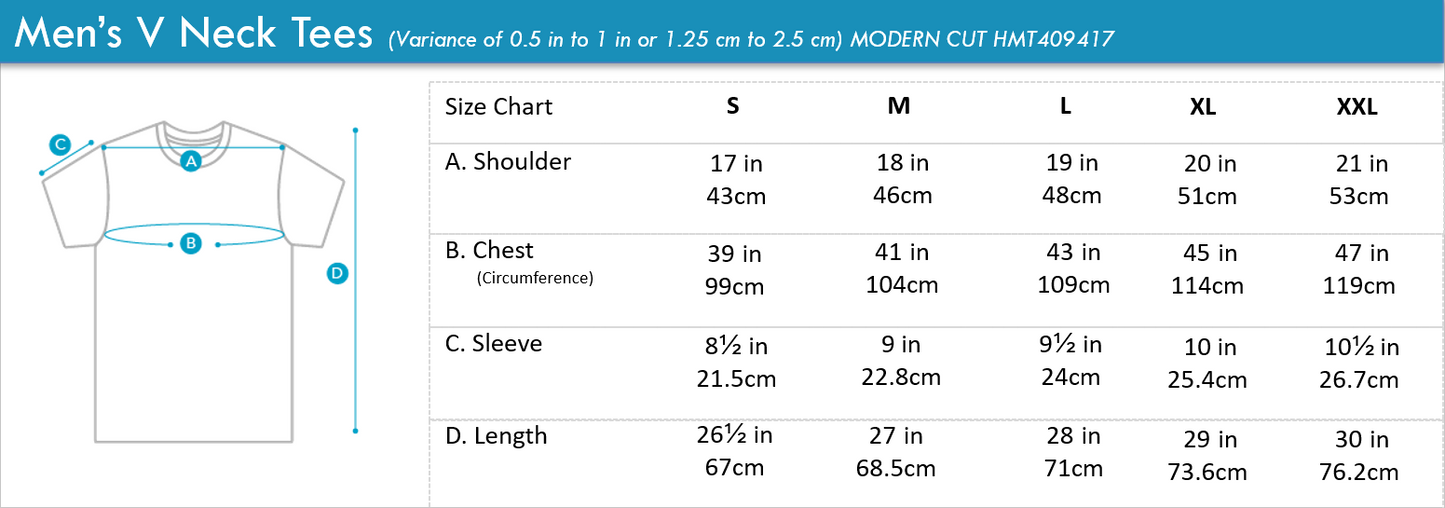 Men's V-Neck Basic Tee with Embroidery | 100% Cotton | Modern Fit | HMT409417