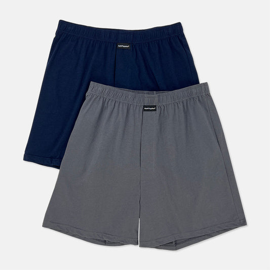 2pcs Men's Knit Boxer Shorts | Combed Cotton | HMX733055