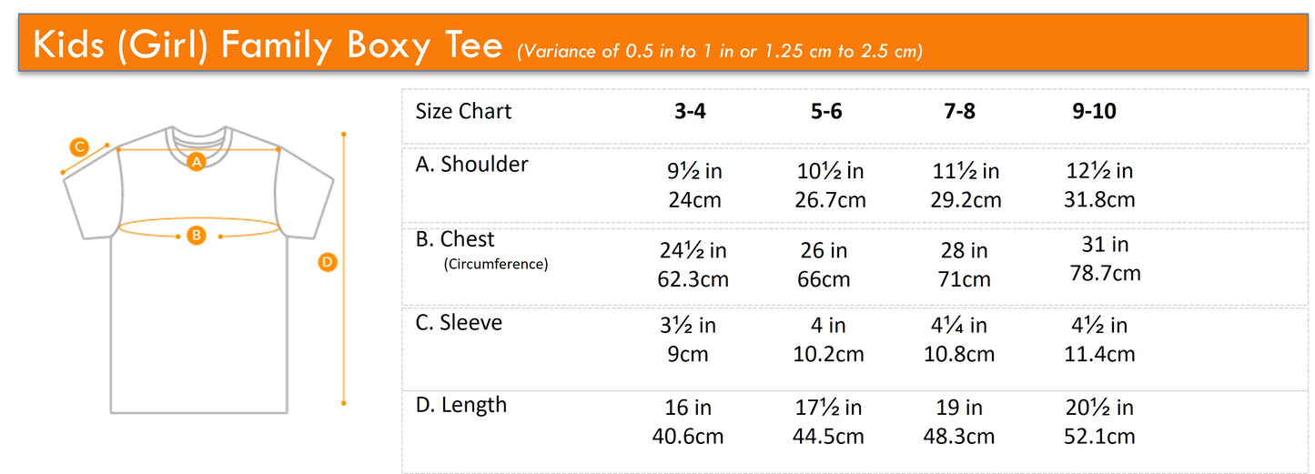 Girls' Round Neck Family Graphic Tee | 100% Cotton Single Jersey | HGT419144LLC