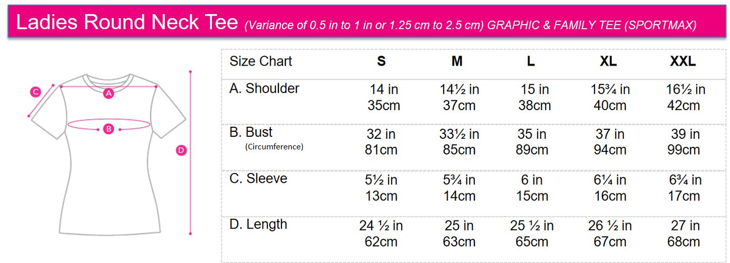 Ladies' Round Neck Family Graphic Tee | Cotton Mixed | HLT358753