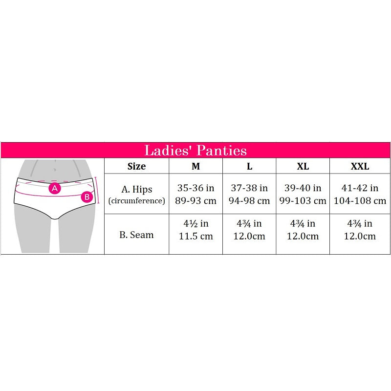 Bamboo Midi 5pcs Ladies Panties HLU409023
