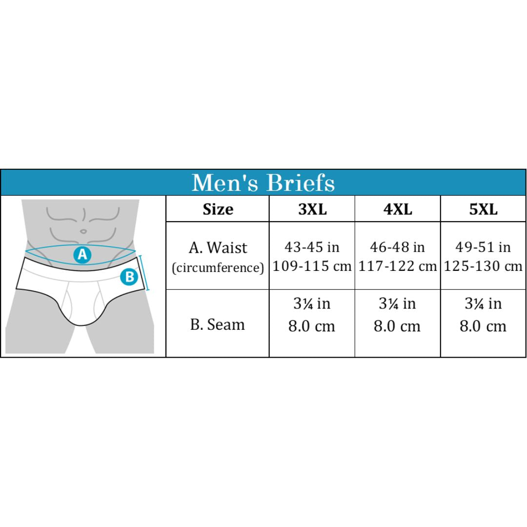 5pcs Men's Big & Tall Briefs | Bamboo Spandex | Mini | HMB409564