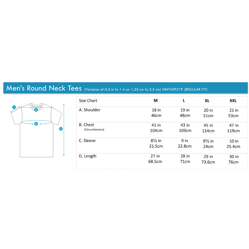 Men's Round Neck Basic Tee With Embroidery | 100% Cotton | Regular Fit | HMT439219