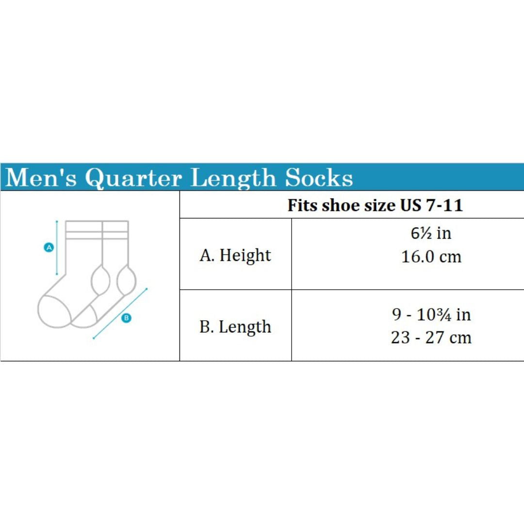 3prs Men Quarter Length Socks | Cotton Elastane | 13133236224
