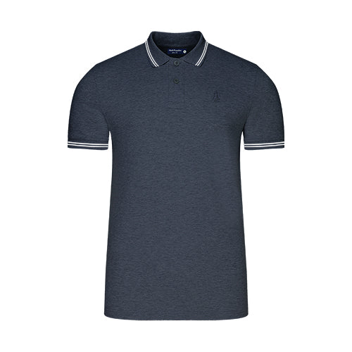 Hush Puppies Men Polo with Tipping on Collar and Grip Cotton Slim Fit | #HMP208129