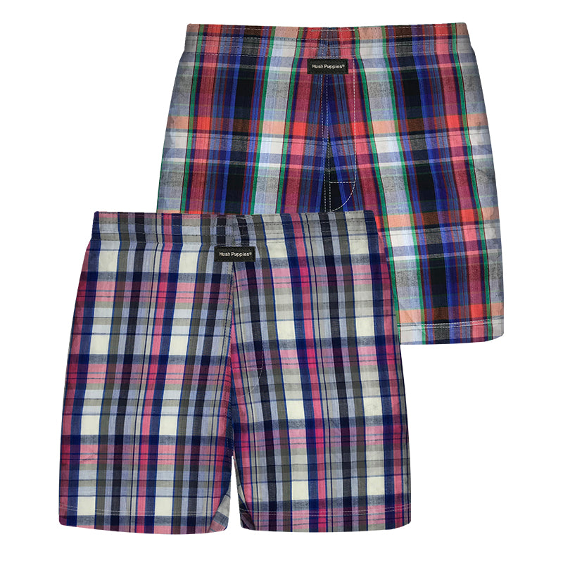 2pcs Men's Woven Boxer Shorts | Cotton Blend | HMX937275AS1