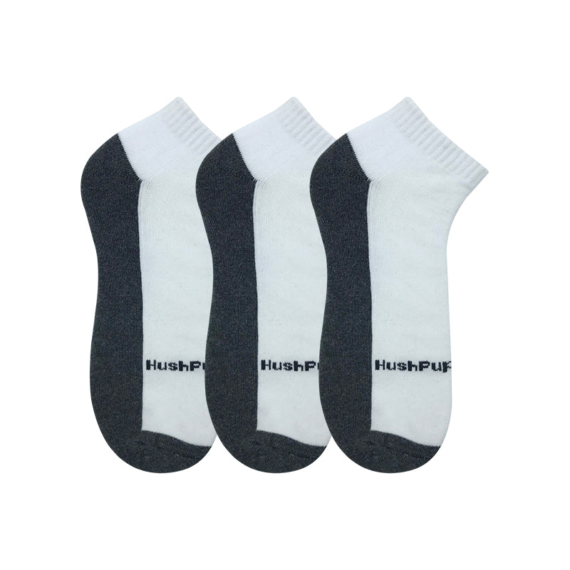 3prs Men's White Ankle Half Terry Socks | Cotton Elastane | S136