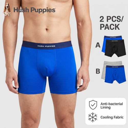 2pcs Men's Seamless Long Trunks | Microfiber Elastane | HMK639861